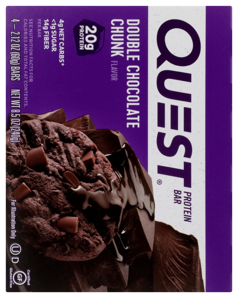 Quest: Double Chocolate Chunk Bars 4Pk, 8.5 Oz