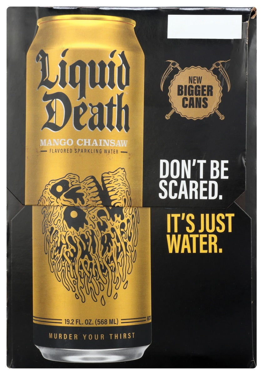 Liquid Death: Mango Chainsaw Sparkling Water 8Pk, 153.6 Fo