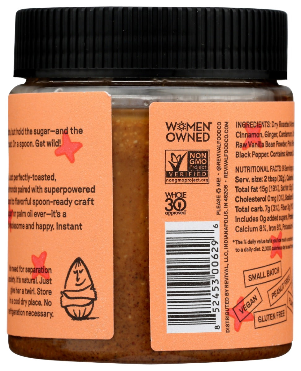 Revival Food Co: Cinnamon Chai Spice Almond Butter, 10 Oz