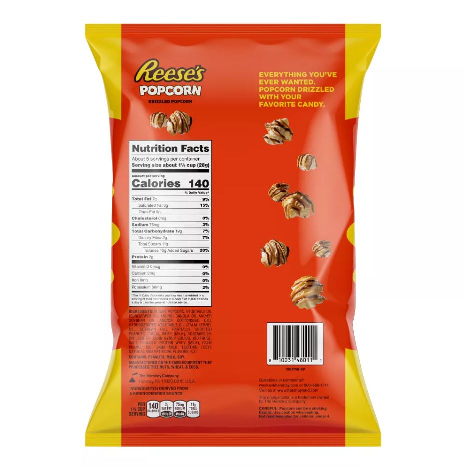 Reeses: Chocolate Drizzled Peanut Butter Popcorn, 5.25 Oz