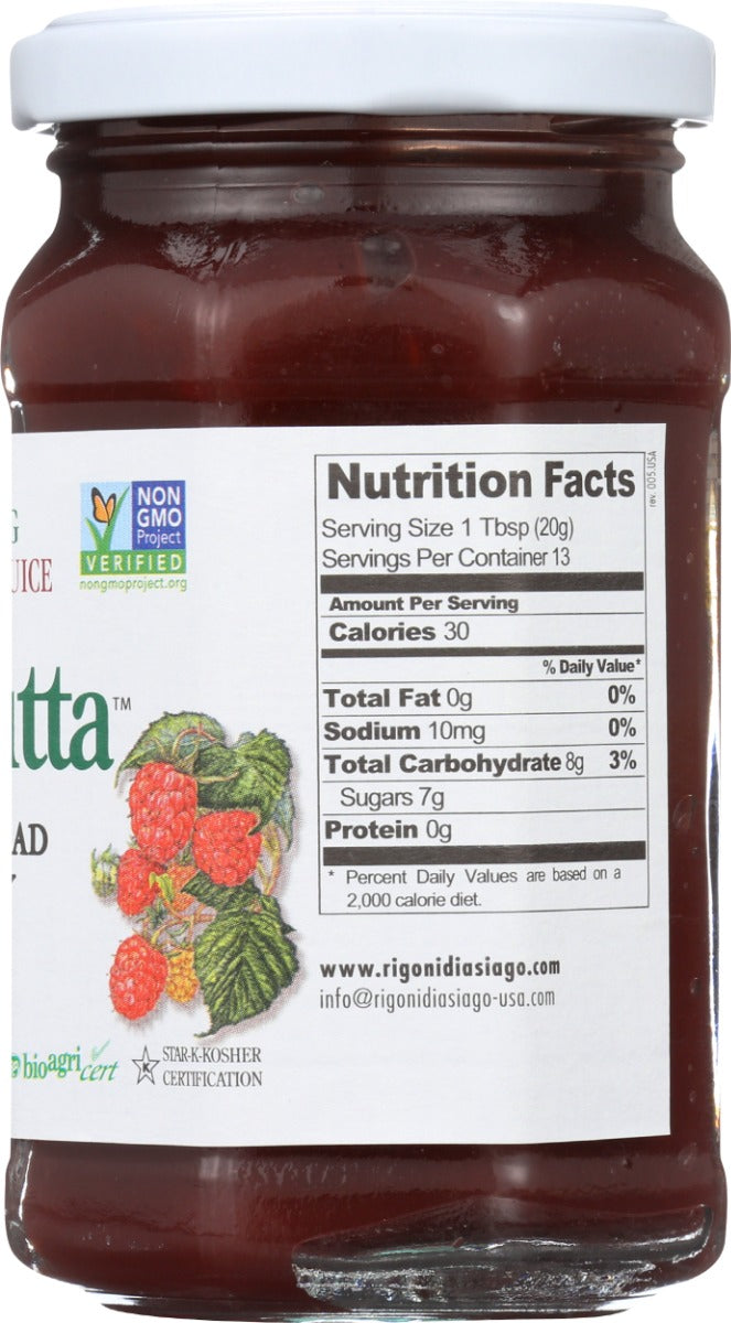 Rigoni: Organic Fruit Spread Raspberry, 8.82 Oz