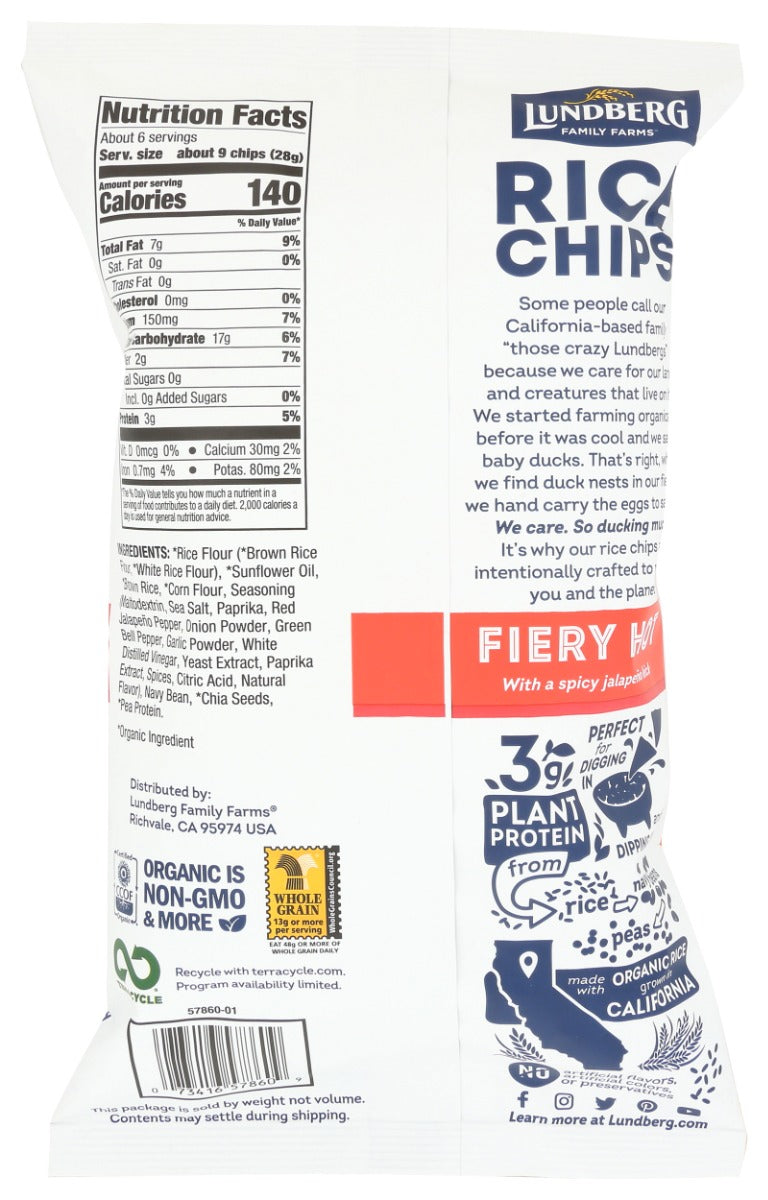 Lundberg: Fiery Hot Rice Chips, 5.5 Oz