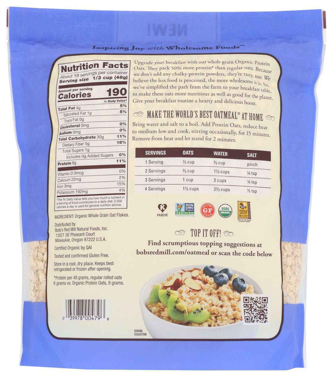 Bobs Red Mill: Organic Protein Oats, 32 Oz