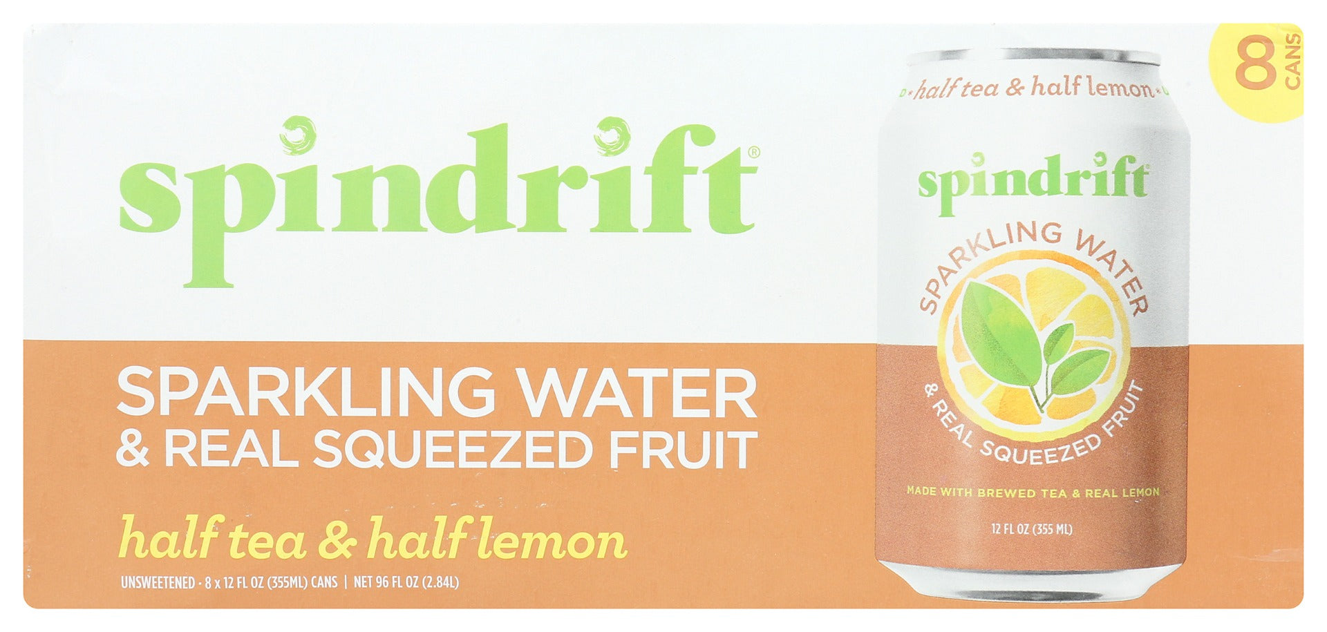 Spindrift: Half Tea Half Lemon Sparkling Water 8Pk, 96 Fo