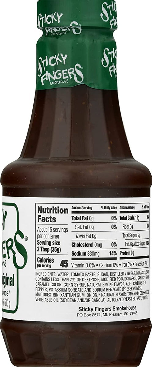 Sticky Fingers: Memphis Original Bbq Sauce, 18 Oz