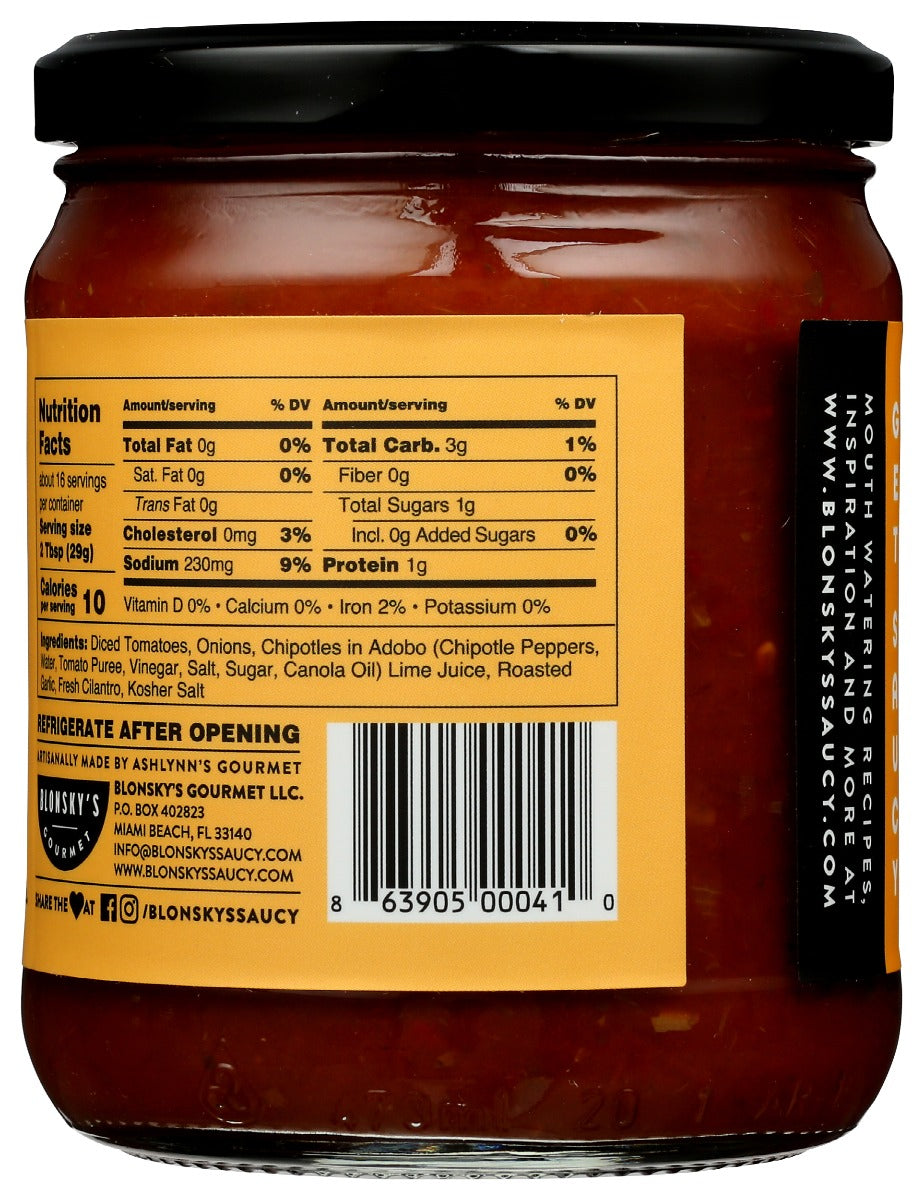 Saucy Gourmet: Chipotle Salsa, 15.5 Oz