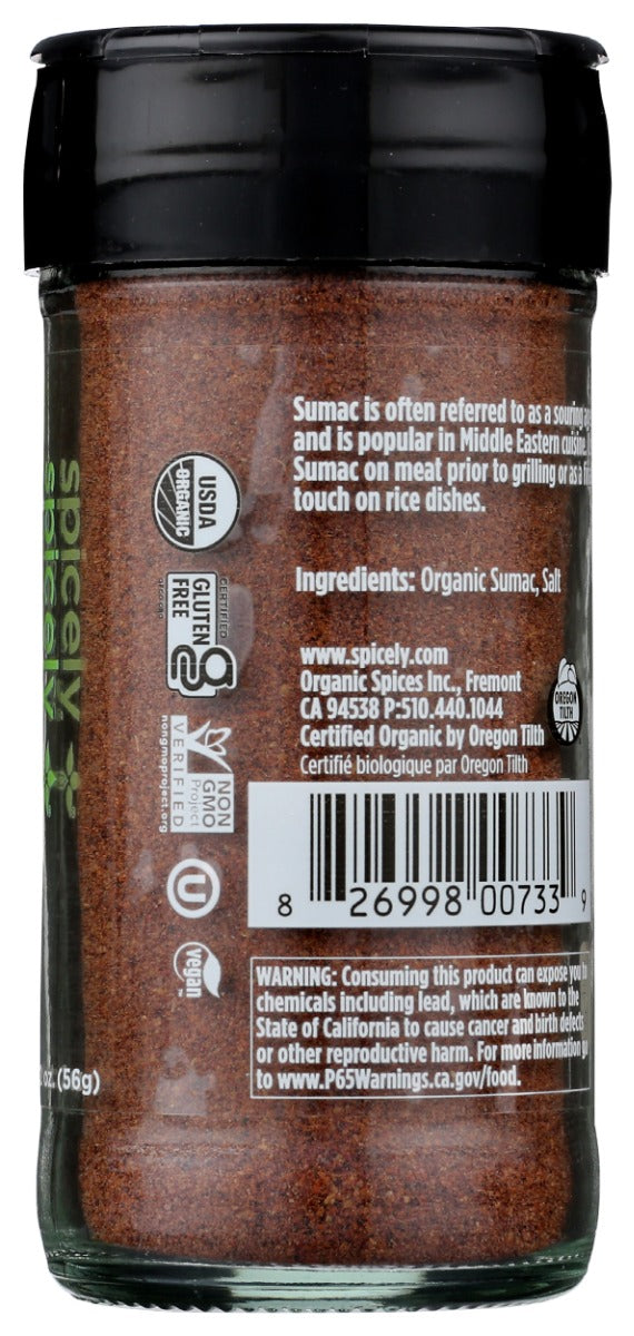 Spicely Organics: Organic Sumac Ground Jar, 2 Oz