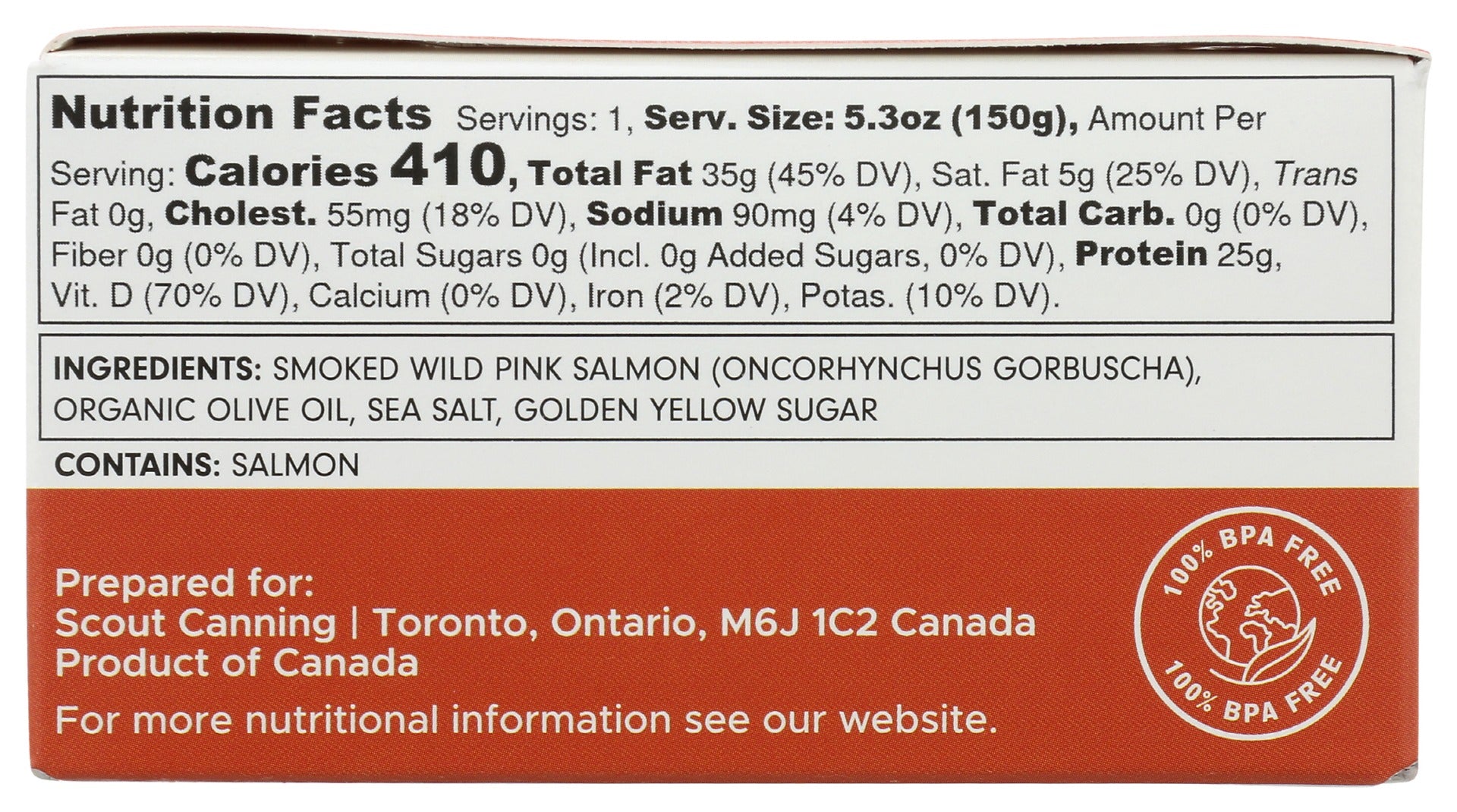 Scout: Smoked Wild Pink Salmon, 5.3 Oz