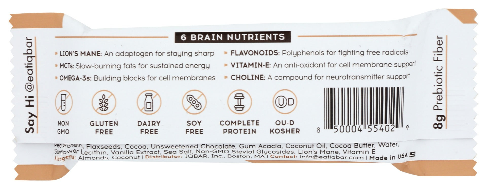 Iq Bar: Chocolate Sea Salt Bar, 1.6 Oz