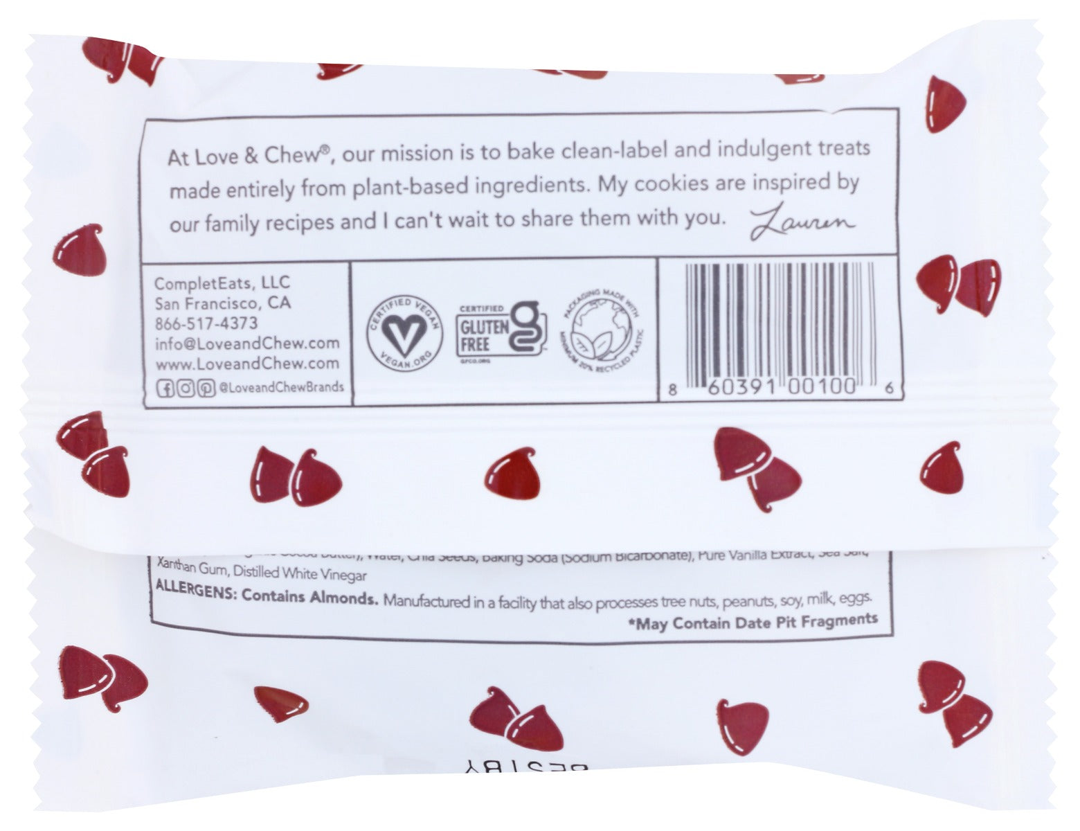 Love Chew: Chocolate Chia Cookie, 2 Oz