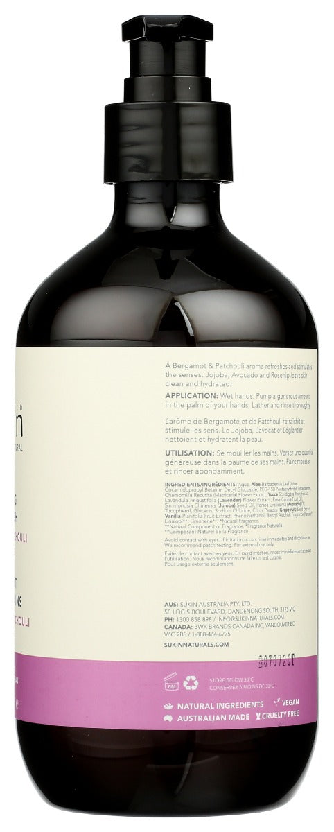 Sukin: Bergamot Patchouli Cleansing Hand Wash, 16.9 Fo