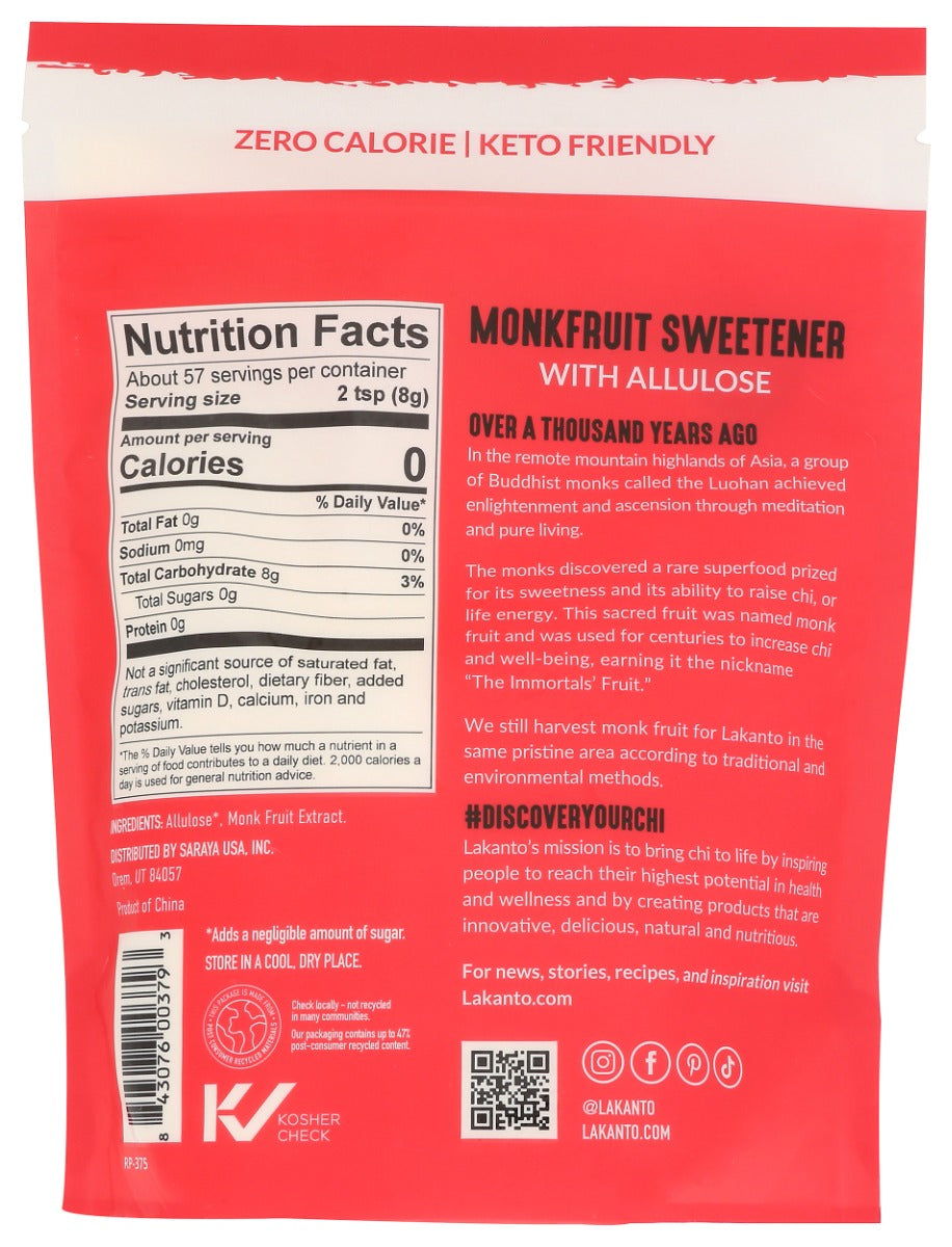 Lakanto: Classic Monkfruit Sweetener With Allulose, 16 Oz