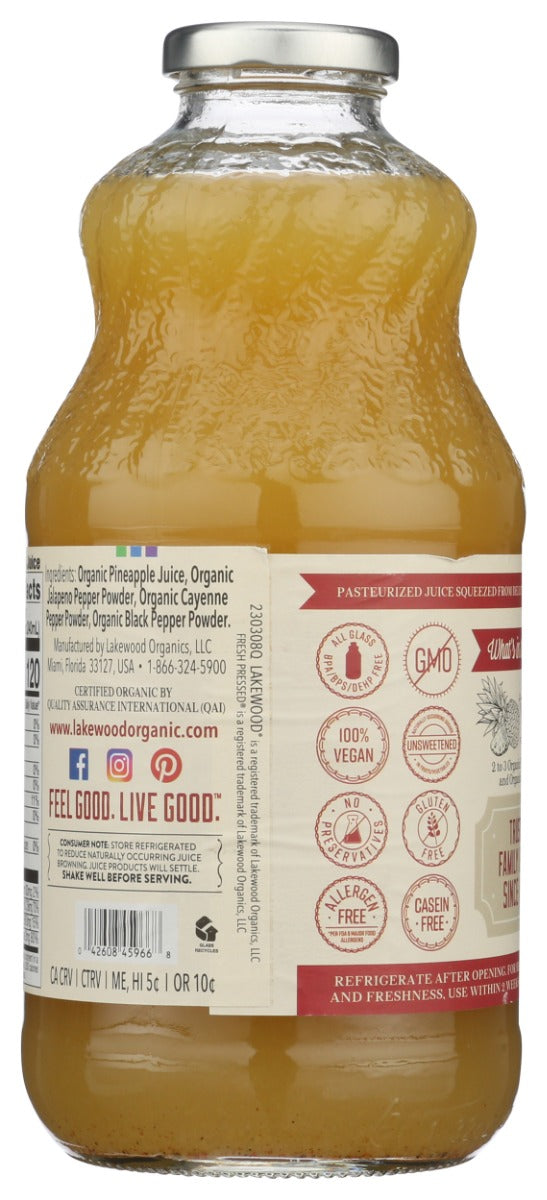 Lakewood: Organic Spicy Pineapple Juice, 32 Fo