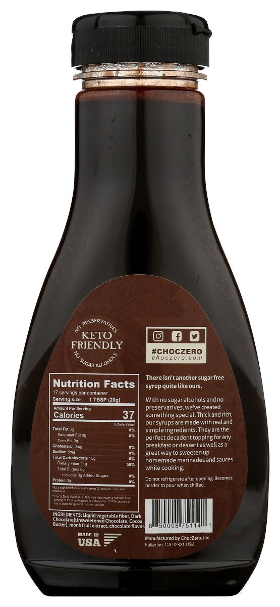 Choczero: Chocolate Sugar Free Syrup, 12 Fo