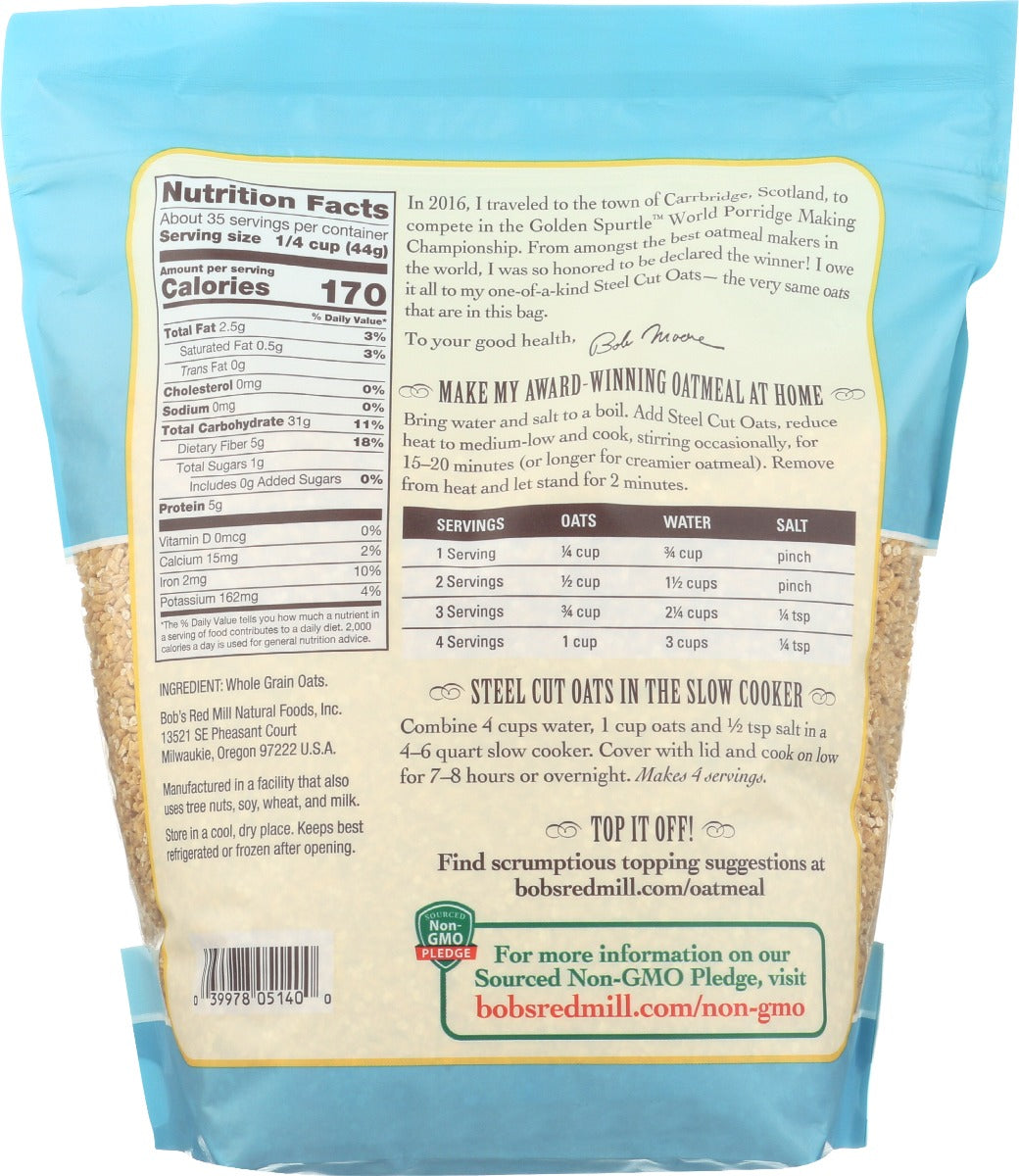 Bobs Red Mill: Steel Cut Oats, 54 Oz