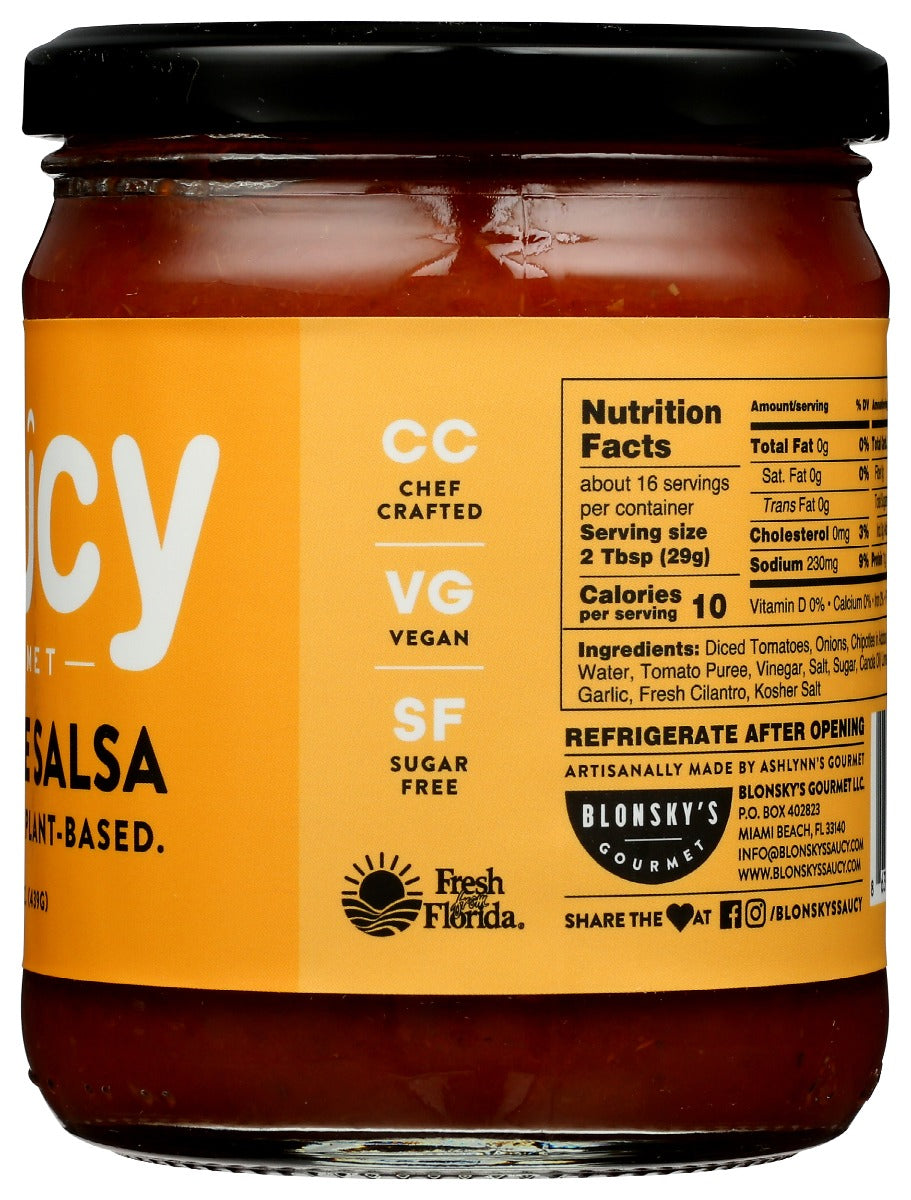 Saucy Gourmet: Chipotle Salsa, 15.5 Oz