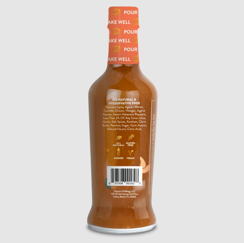 Tabanero: Peach Bourbon Hot Sauce, 5 Fo