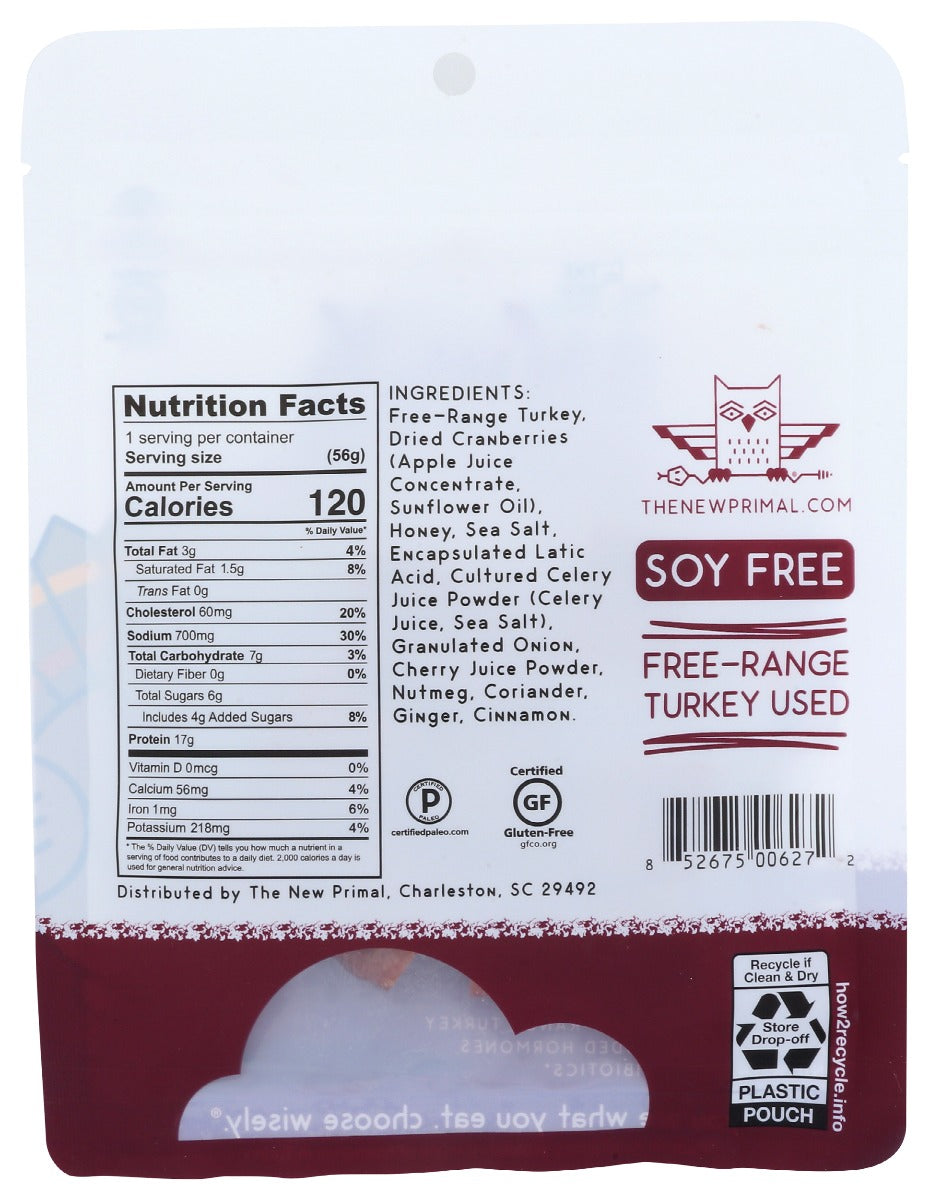 The New Primal: Turkey And Cranberry Bites, 2 Oz