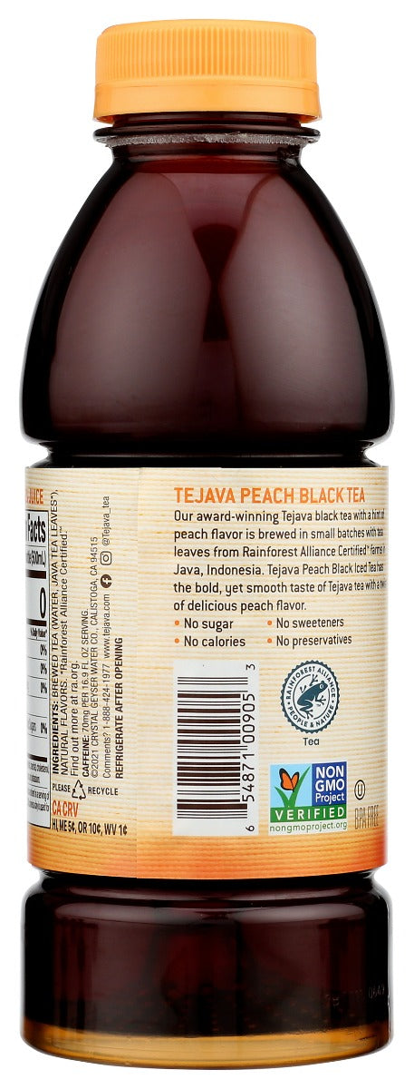 Tejava: Peach Black Tea, 16.9 Fo