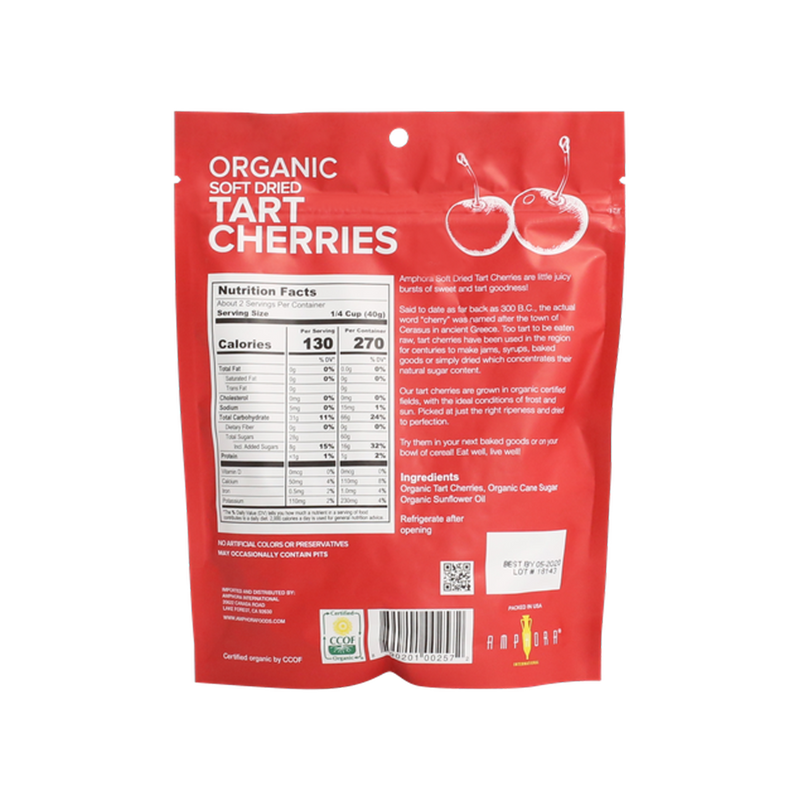 Amphora: Organic Soft Dried Tart Cherries, 3 Oz