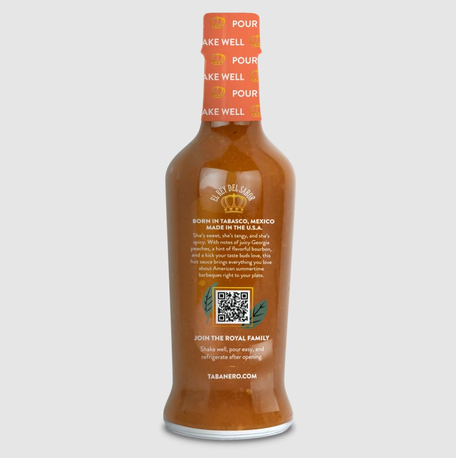 Tabanero: Peach Bourbon Hot Sauce, 5 Fo