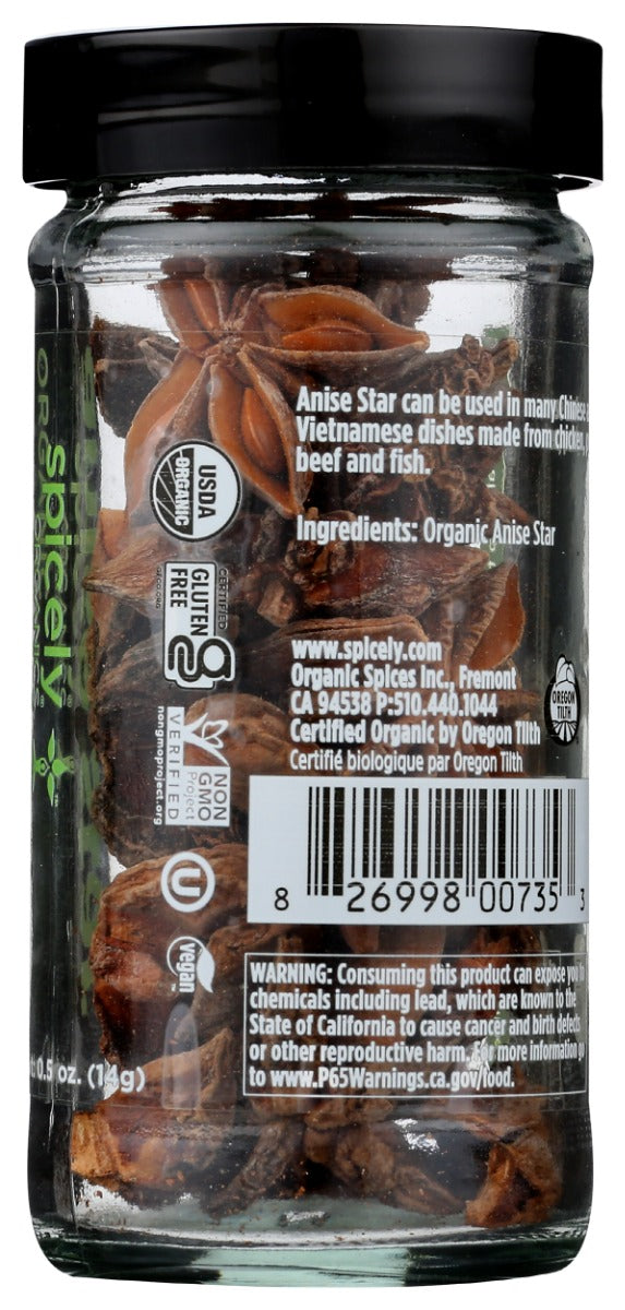 Spicely Organics: Organic Anise Star Pods Jar, 0.5 Oz