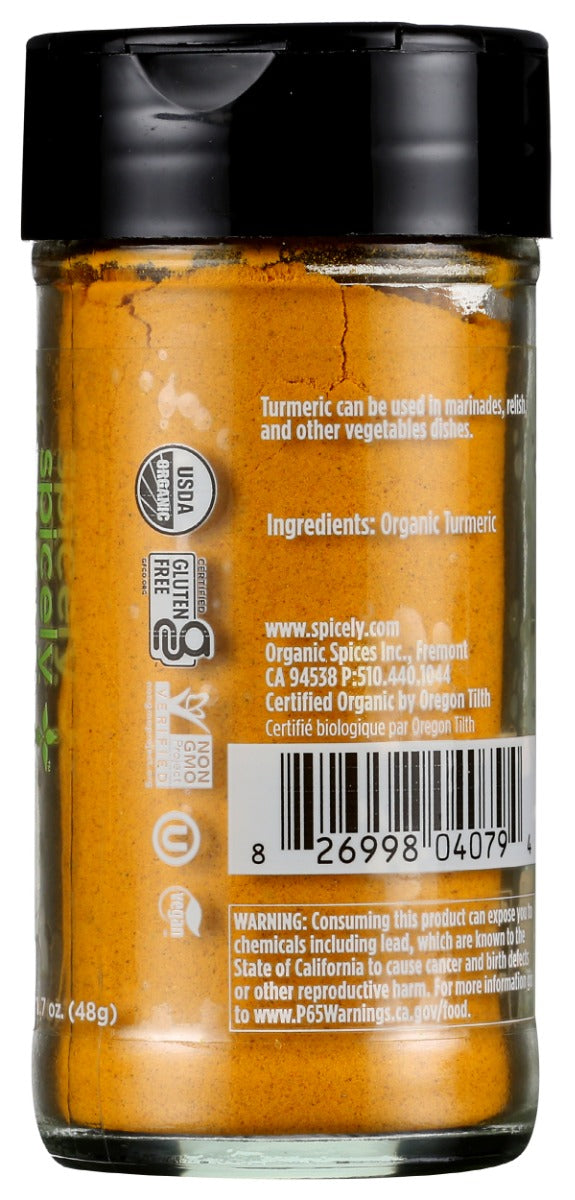 Spicely Organics: Organic Turmeric Jar, 1.7 Oz