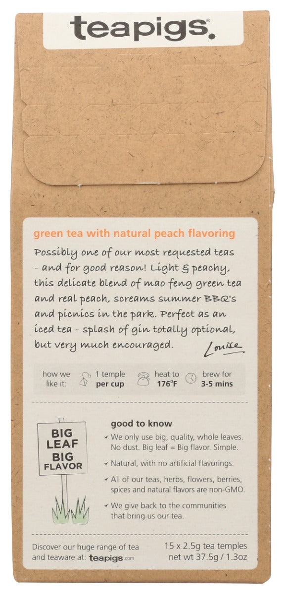 Teapigs: Green Tea With Peach, 15 Bg