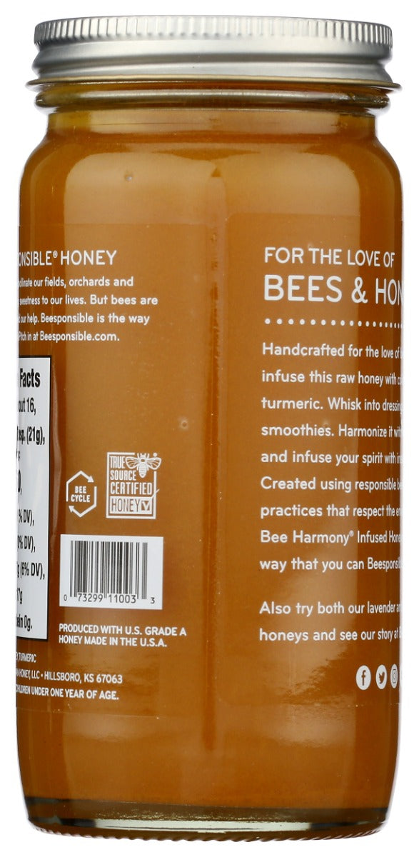 Bee Harmony: Turmeric Infused Honey, 12 Oz