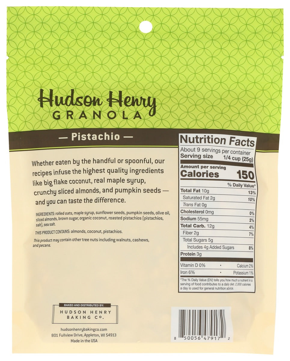 Hudson Henry Granola: Pistachio Granola, 8 Oz