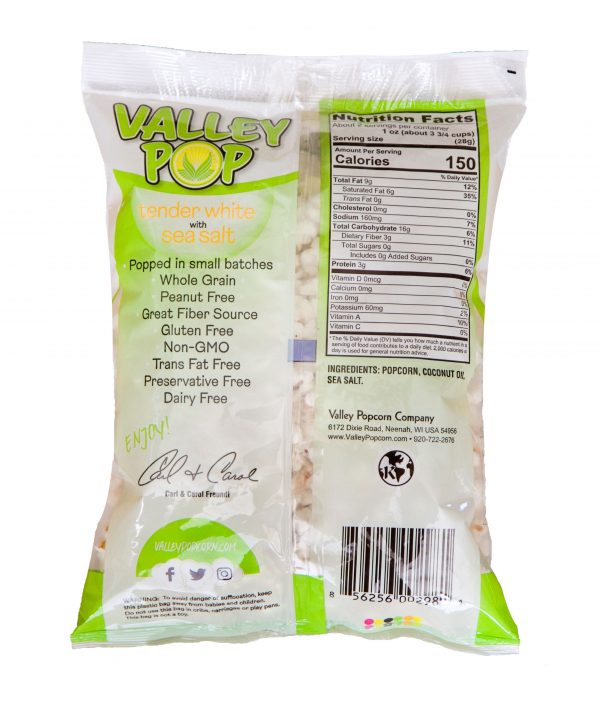 Valley Pop: Bag Of White Popcorn, 2 Oz