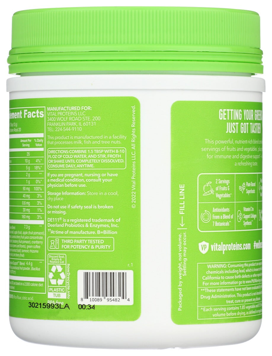 Vital Proteins: Daily Greens Green Apple, 9.3 Oz