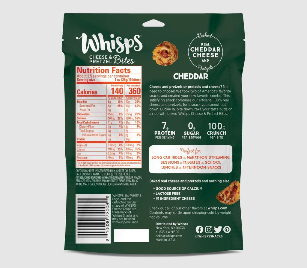 Whisps: Cheddar Cheese Pretzel Bites, 2.5 Oz