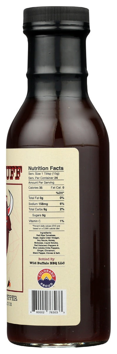 Wild Buff: Fire Sweet Ghost Pepper Bbq Sauce, 12 Oz