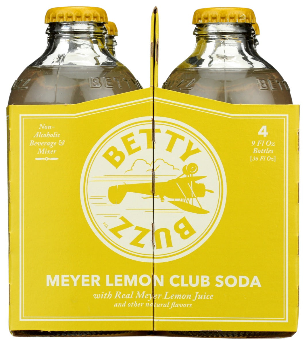 Betty Buzz: Meyer Lemon Club Soda Bottles 4Pk, 36 Fo