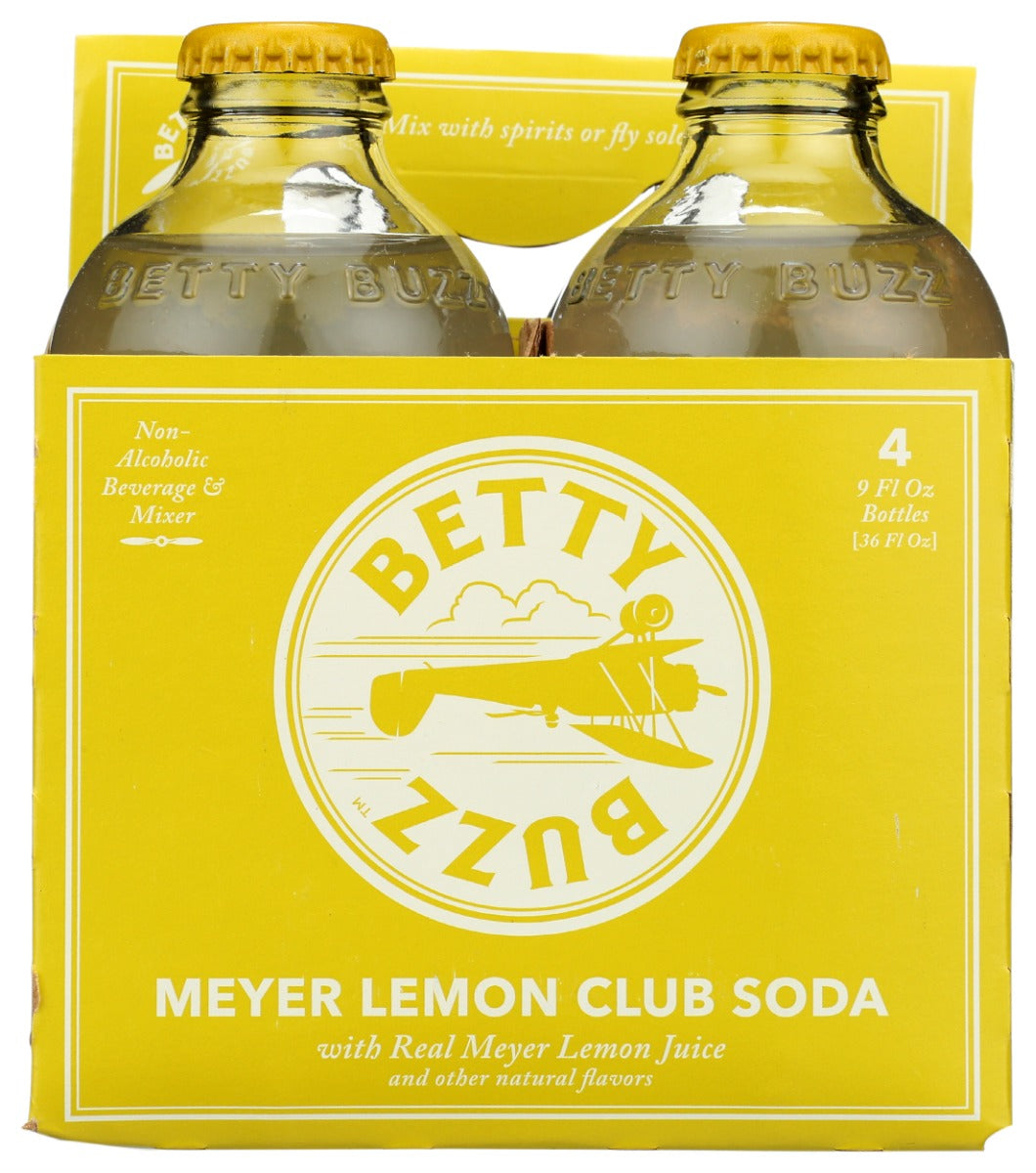 Betty Buzz: Meyer Lemon Club Soda Bottles 4Pk, 36 Fo