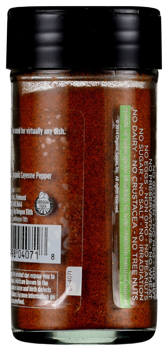 Spicely Organics: Organic Cayenne Pepper Jar, 1.6 Oz