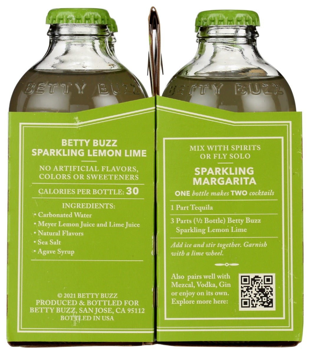 Betty Buzz: Sparkling Lemon Lime Bottles 4Pk, 36 Fo