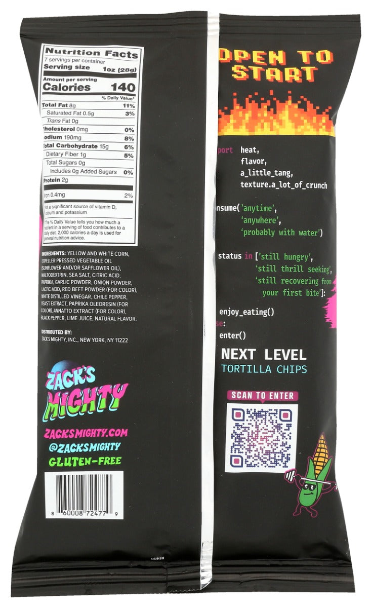 Zacks Mighty: Chile Lime Rolled Tortilla Chips, 7 Oz