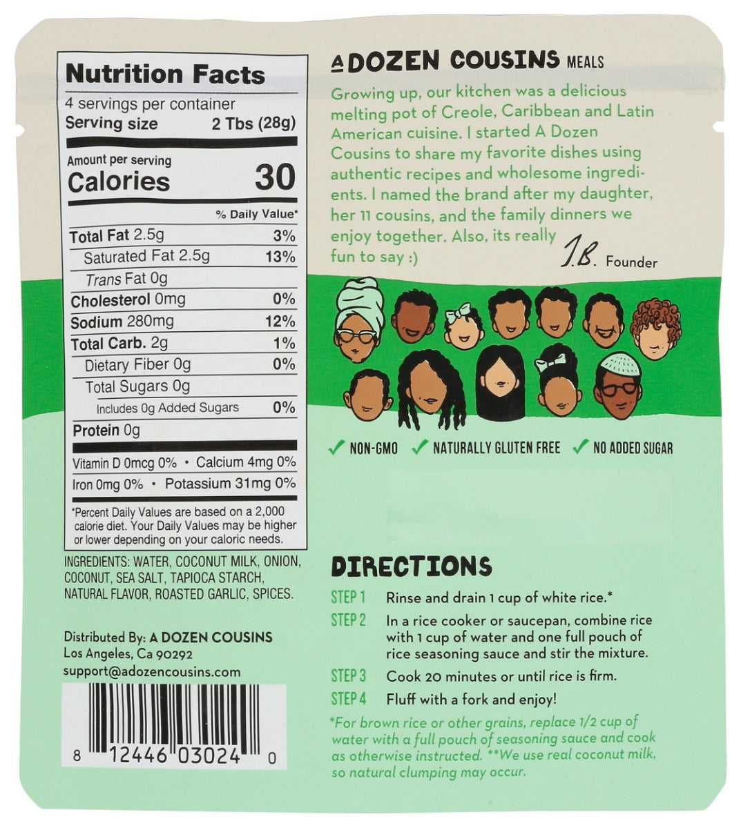 A Dozen Cousins: Caribbean Coconut Rice Seasoning Sauce, 4 Oz